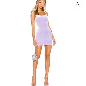 Superdown Jenny Square neck velvet dress